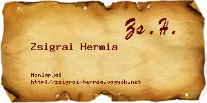 Zsigrai Hermia névjegykártya